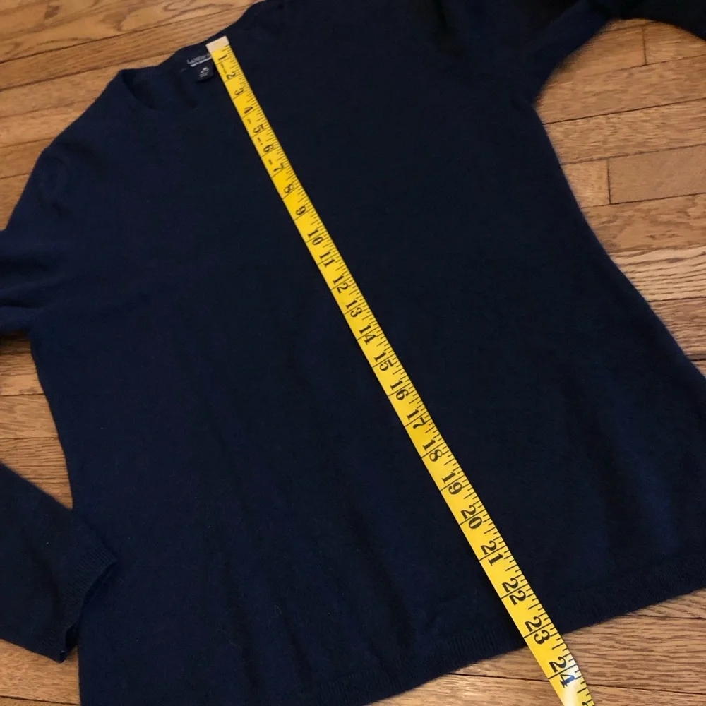 100% CASHMERE Lands End Navy Sweater Womens medium 10-12 - Picture 4 of 4